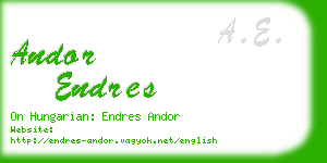 andor endres business card